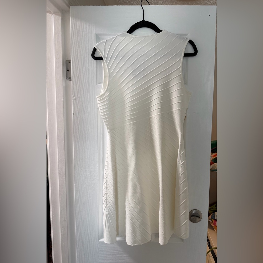 Brand New Cult Gaia Ivory High-Neck Gold Hoop Mini Dress - Picture 2 of 5